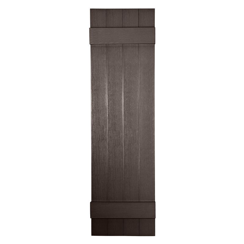Persiennes personnalisées à 4 planches fermées, 41", Brun Sienna