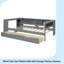 Lit plateforme en bois avec tablettes de rangement, tiroirs, station de charge et tête de lit tapissier -2023195044-2023195043