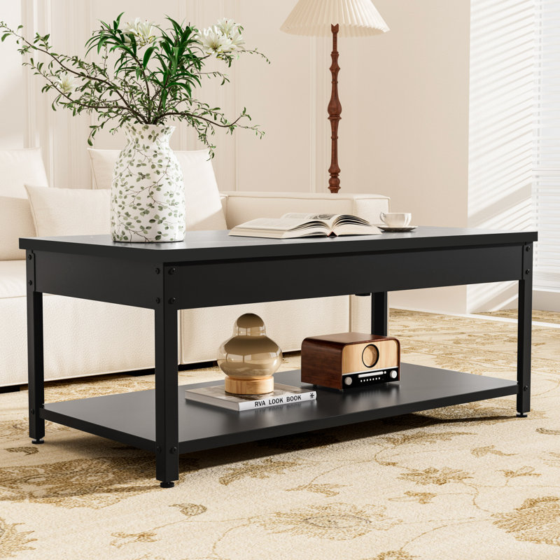 Rectangular Coffee Table with Hidden Storage & Fingerprint Lock
