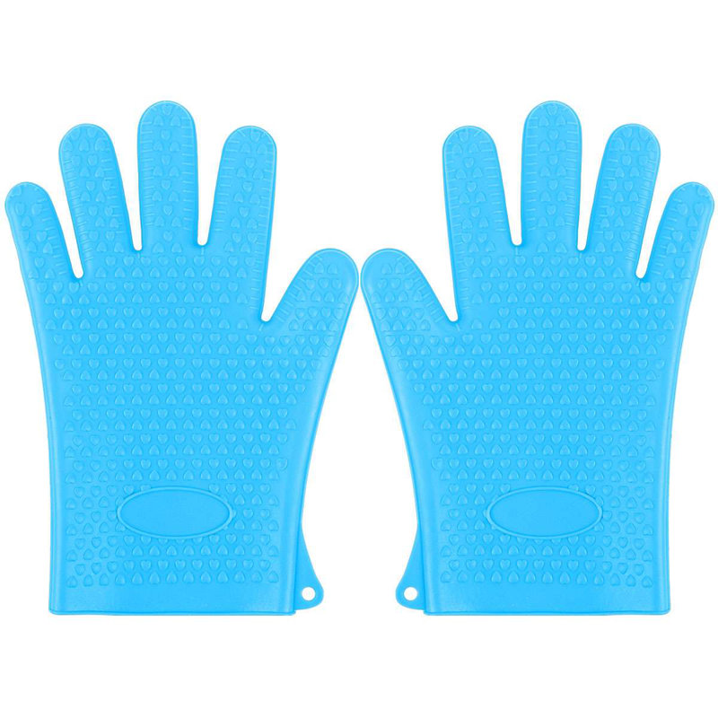 Gustave Silicone Oven Glove Set, Blue