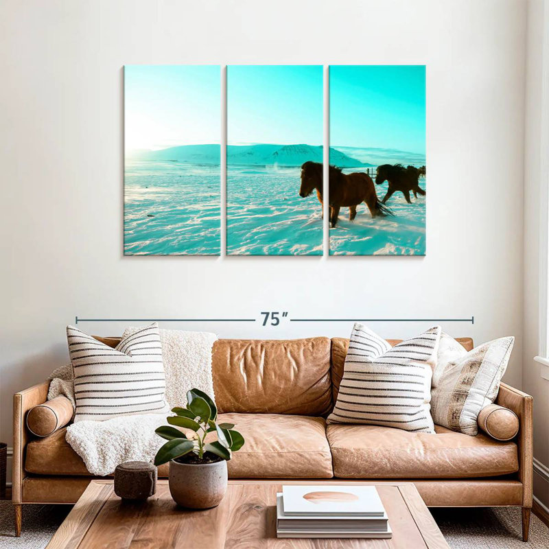 Brampt, chevaux islandais, H 36 po x l 57 po