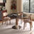 Black&Walnut Round Marble Dining table-1358740909