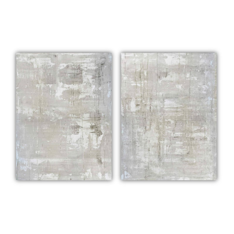 «Gray On White Set» par John Beard - reproduction d'art sur toile, Cadre flottant noir, H 20 po x l 24 po x P 3 po