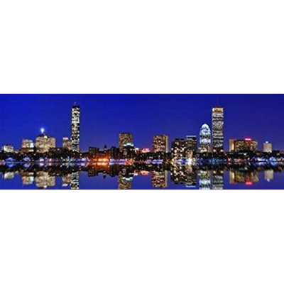 «Boston Skyline at Night», reproduction de photo sur papier sans cadre
