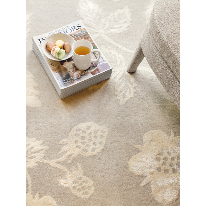 Hand Tufted Floral Area Rug in Cream/Beige, Rectangle 8'2" x 11'6"