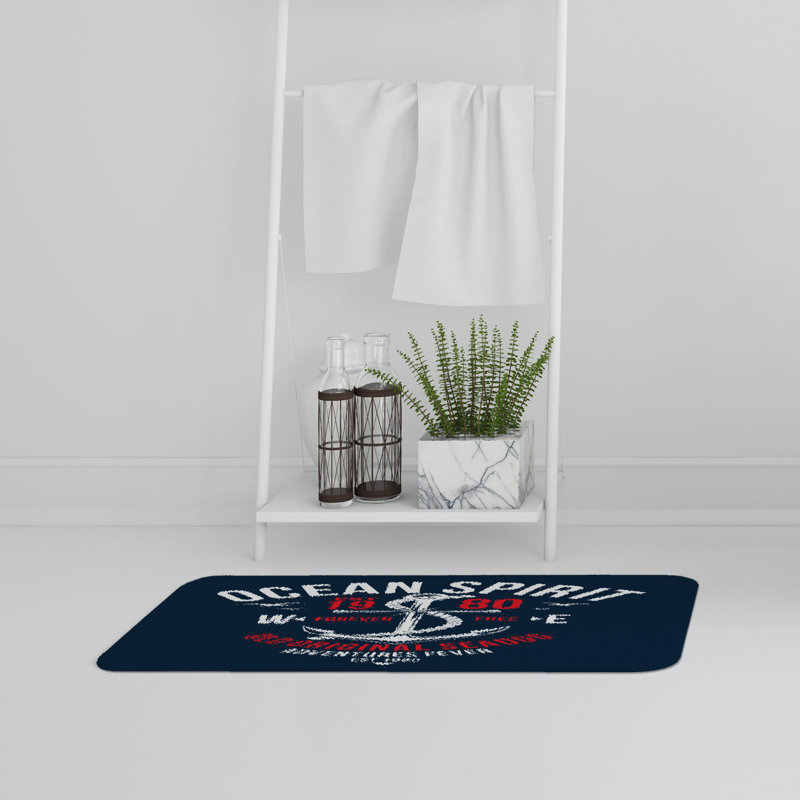Aivry Memory Foam Non-Slip Bath Rug, Forever Free Anchor