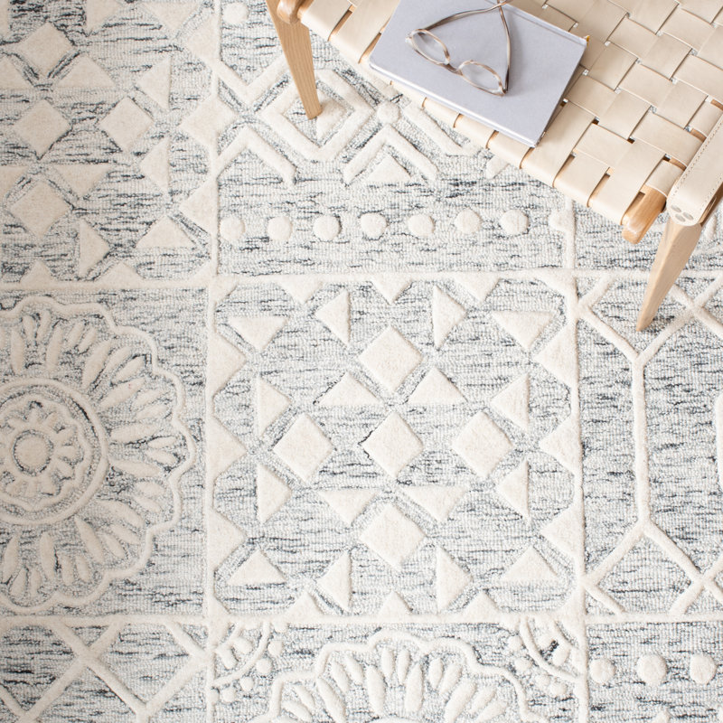 Metro Hand Tufted Wool And Cotton With Latex Southwestern Rug, Round 6'