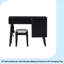 Ensemble coiffeuse 39 po en bois de style bohémien rétro avec prise de charge, port USB et tabouret, coiffeuse avec 3 tiroirs de rangement et 1 tiroir rectangulaire en rotin-906100173