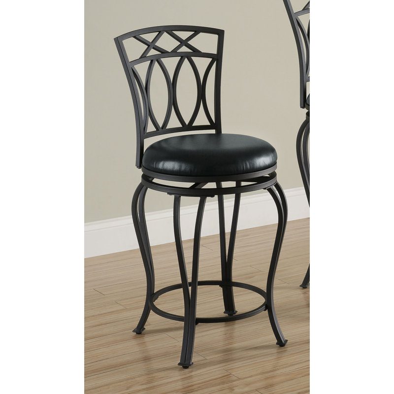 Tabouret pivotant rembourré Colston, Tabouret de comptoir (siège d'une hauteur de 24 p