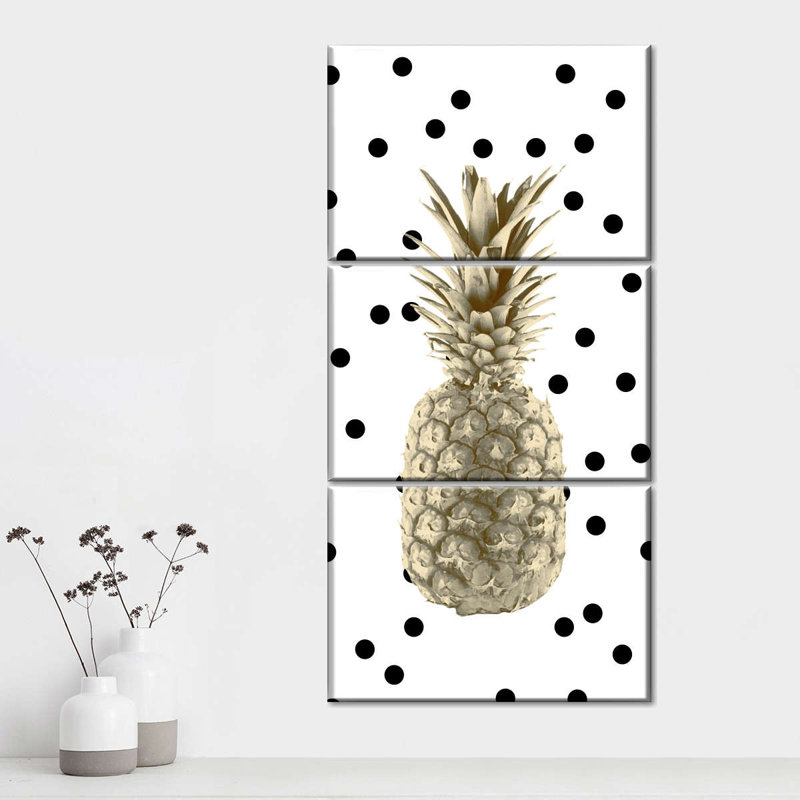 Pineapple Dots 3 pièces, H 27 po x l 12 po x P 1 po