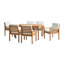 Ensemble de 8 chaises de patio en bois avec coussins et 1 parasol inclinable de 10 pieds Arjay-91727981-121678122