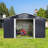Metal garden sheds 11.2ftx10.6ft outdoor storage sheds Grey with window-118167370