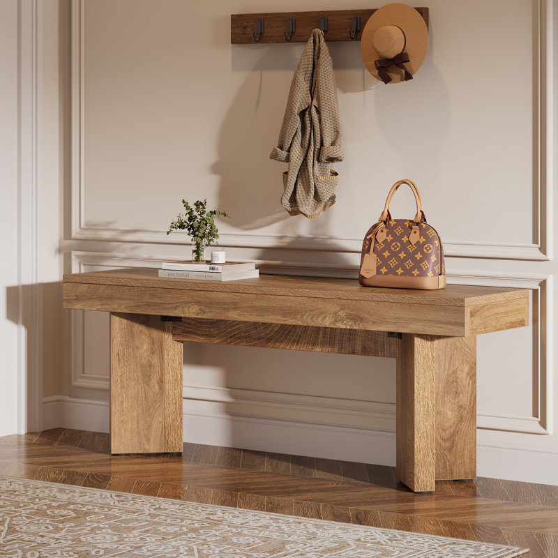Engineered Wood Bench, Rustic Brown