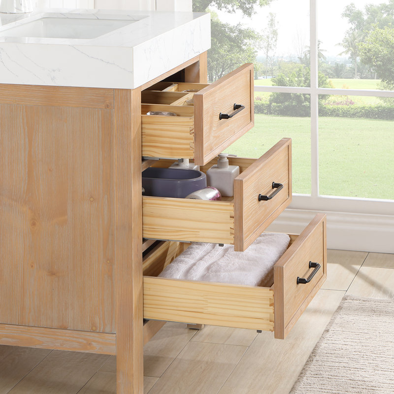  Ensemble de meuble-lavabo simple 24 po 24 po, Brun, Blanc, Noir mat