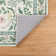 Green Floral Machine Washable Area Rug with Non-Slip Backing