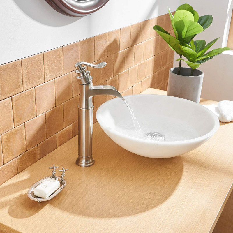 Robinet de salle de bain vasque, Nickel brossé, Oui