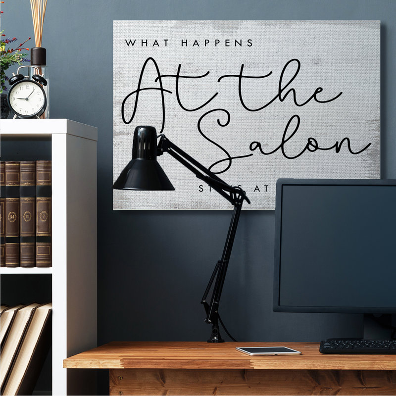 «What Happens At The Salon» Beauty Sentiments, Toile tendue, H 36 po x l 48 po x P 1,5 po