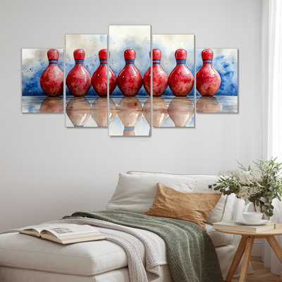 Red And Blue Bowling Split Decision - Bowling Wall Art Set