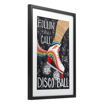 «Follow The Call of Disco Ball», impression sous verre encadrée, design par Emiko Rainbow