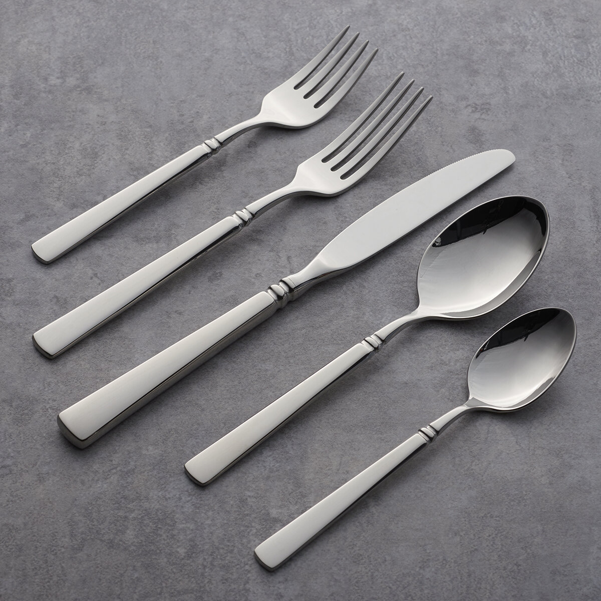Oneida Easton 5 Piece 18/10 Stainless Steel Flatware Set, Service for 1 &  Reviews