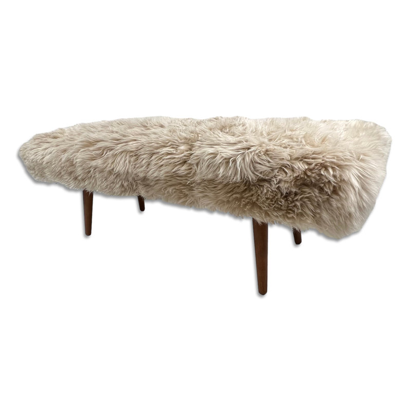 Austynn Sheepskin Bench, Beige