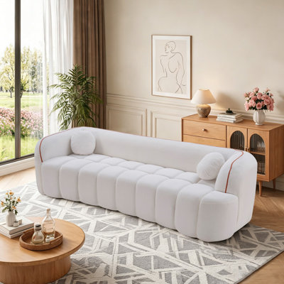 Canapé moderne à compression en velours côtelé avec coussins