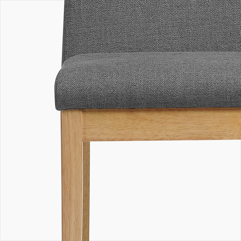 20'' H Fabric Upholstered Side Chair, Dark Gray, Oak, 2