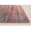 Tapis unique en viscose noué à la main bleu clair / rouge des années 2010 4 pi 11 po x 7 pi 4 po Janina