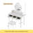 Vanity Desk With Adjustable Angle Mirror, Vintage Vanity Makeup Table And Cushioned Stool Set With Velvet Fabric Lining 5 Drawers,Wooden Dressing Table Set For Bedroom, White-683549276