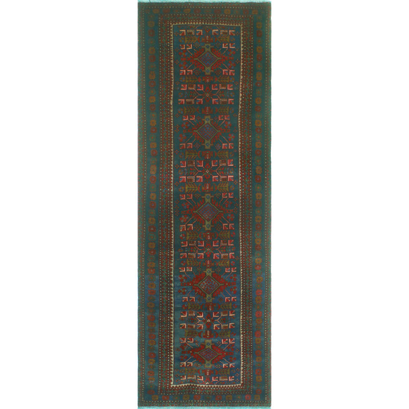 Shatia One-of-a-Kind 3'4" X 10'5" Runner Wool Area Rug in Navy