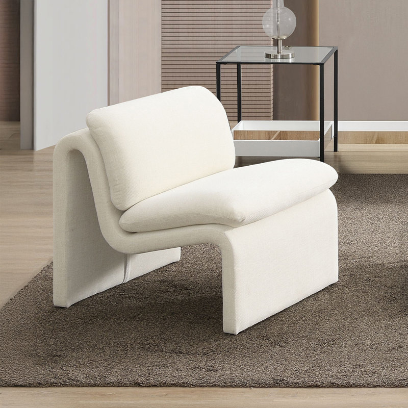Fauteuil d'appoint Jaeda, Ivoire ivoire