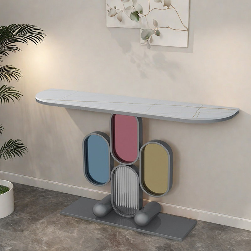 Console Modern Luxury, Platine, Argent argent