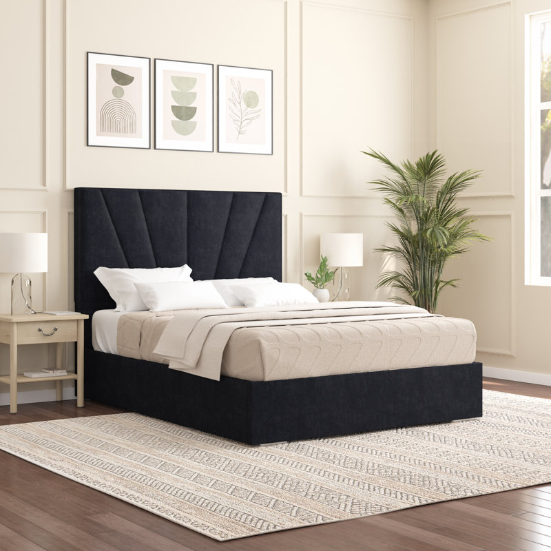 Alahnna Upholstered Bed Frame    , Black, Single (3')