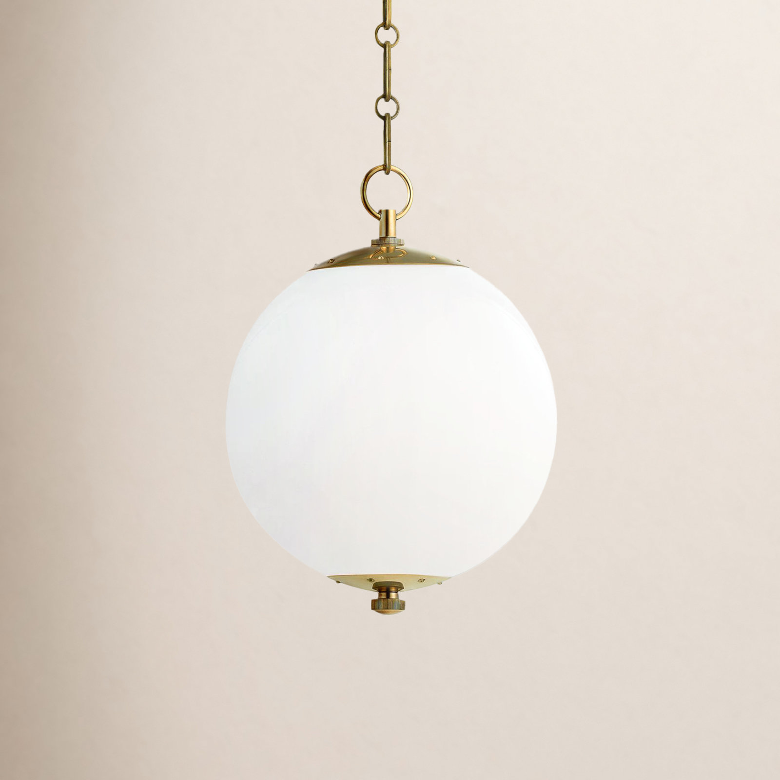 Sphere No.1 Pendant by Mark D. Sikes, Aged Brass, 15.25" H x 11.5" W x 11.5" D