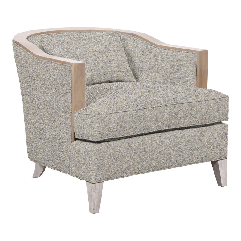Thom Filicia Home Upholstered Barrel Chair, Dove Gray, Impala Storm Polyester