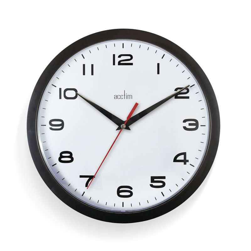 Acctim Aylesbury Kitchen Wall Clock Quartz 25cm, Black
