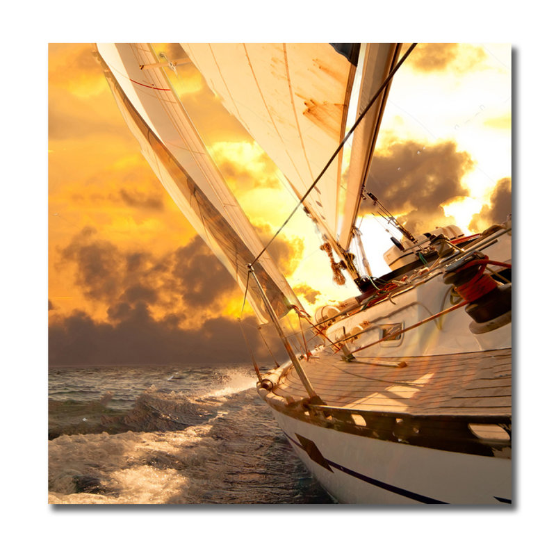 Sunset Sailing " Sunset Sailing ", 55" H x 55" W x 1.5" D, Aluminum
