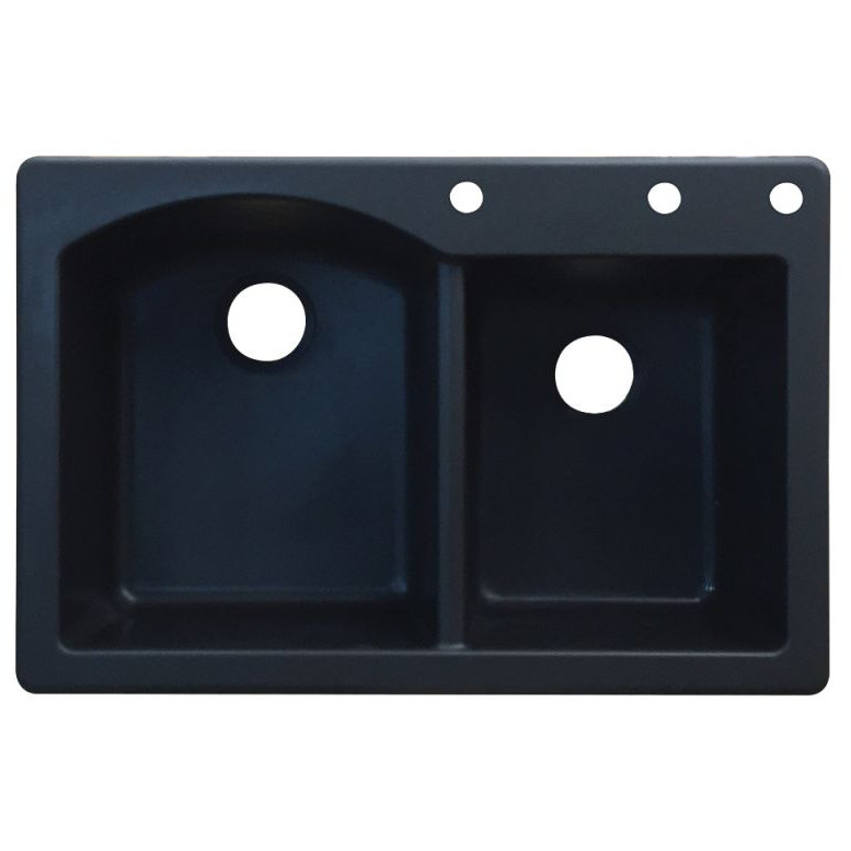 Évier de cuisine à double cuves l 33 po x l 22 po Aversa, Noir