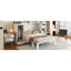 Lit escamotable simple avec tablettes de chevet et garde-robe, blanc