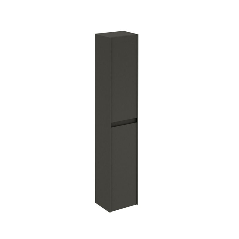 Ambra 32'' Glossy Anthracite Modern Bathroom Vanity with Integrated Ceramic Sink and Mirror