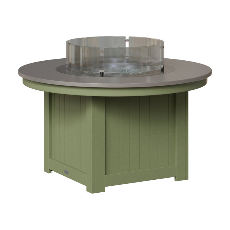 Foyer de table rond Berlin Gardens Donoma, Acier inoxydable martelé avec base sauge, H 25 po x l 44 po x P 44 po