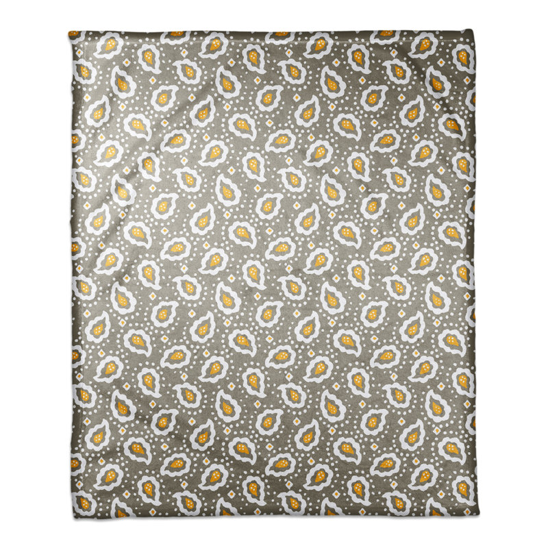 Hand Woven Throw Blanket, Tan/Orange