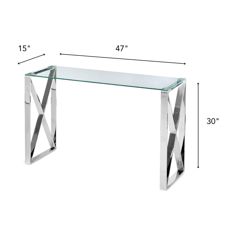 Khadijiah 47'' Glass Top Console Table