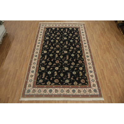 Tapis bleu marine Elegant Floral