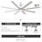 72" 6 - Blade Aluminum LED Ceiling Fan with Dimmable Light and Remote-107162106-107162105