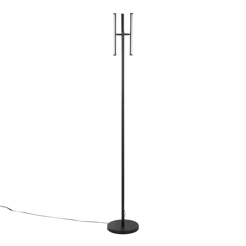 65" Floor Lamp in Metal Black Adjustable