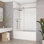 Porte de baignoire coulissante double sans cadre l 60 po x H 60 po avec verre trempé transparent de 5/16 po (8 mm)