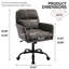 Fauteuil de bureau gris en similicuir gris, base noire, réglable en hauteur, convenant à une coiffeuse de chambre à coucher et à d'autres environnements-590365297