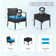 Ensemble de table bistro en rotin pour 2 personnes avec table et coussins