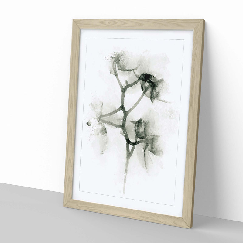 Flowers in Shadow in Abstract - Picture Frame Graphic Art Print, 76cm H x 50cm W x 2cm D, Oak
